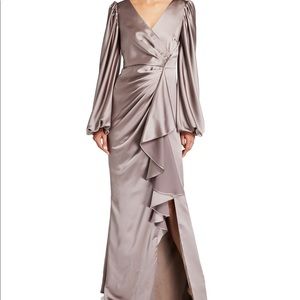 Aidan Mattox - Leg of Mutton Satin Dress